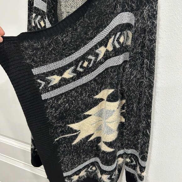 BCBG Max Azria Aztec Open Front Cardigan Artisan Pattern Size Large Boho Tribal - Picture 4 of 9